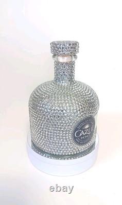 Cazul 100 Blanco Silver Rhinestone Bling Bedazzled 750m Empty Tequila Bottle