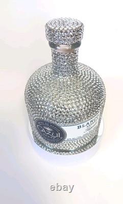 Cazul 100 Blanco Silver Rhinestone Bling Bedazzled 750m Empty Tequila Bottle