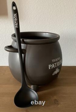 Ceramic Patron Tequila Halloween Cocktail Treat Cauldron With Ladle 10 Quart