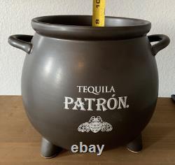 Ceramic Patron Tequila Halloween Cocktail Treat Cauldron With Ladle 10 Quart