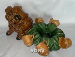 Ceramica Tapia Drunken Donkey Rider Agave Tequila Decanter Stand Shot Bar Decor