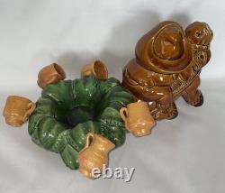 Ceramica Tapia Drunken Donkey Rider Agave Tequila Decanter Stand Shot Bar Decor