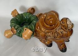 Ceramica Tapia Drunken Donkey Rider Agave Tequila Decanter Stand Shot Bar Decor