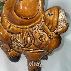 Ceramica Tapia Drunken Donkey Rider Agave Tequila Decanter Stand Shot Bar Decor