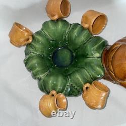 Ceramica Tapia Drunken Donkey Rider Agave Tequila Decanter Stand Shot Bar Decor