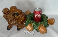 Ceramica Tapia Drunken Donkey Rider Agave Tequila Decanter Stand Shot Bar Decor