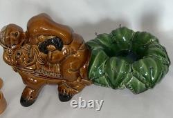 Ceramica Tapia Drunken Donkey Rider Agave Tequila Decanter Stand Shot Bar Decor