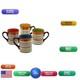 Certified International Tequila Sunrise Mugs Set 4, 15 Oz Colorful Ceramic