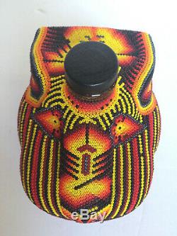 Chaquira Tequila 100% Agave jaguar EMPTY BOTTLE -Beaded in case EX. Cond