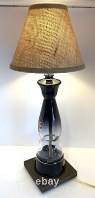 Clase Azul Gold Tequila TABLE LAMP Package withBurlap Shade LED Bulb Wood Base