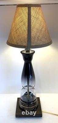 Clase Azul Gold Tequila TABLE LAMP Package withBurlap Shade LED Bulb Wood Base