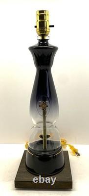 Clase Azul Gold Tequila TABLE LAMP Package withBurlap Shade LED Bulb Wood Base