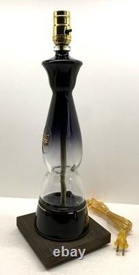 Clase Azul Gold Tequila TABLE LAMP Package withBurlap Shade LED Bulb Wood Base