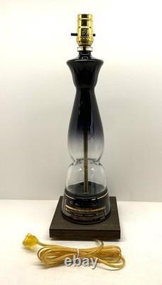 Clase Azul Gold Tequila TABLE LAMP Package withBurlap Shade LED Bulb Wood Base