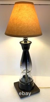 Clase Azul Gold Tequila TABLE LAMP Package with Kraft Shade LED Bulb Wood Base