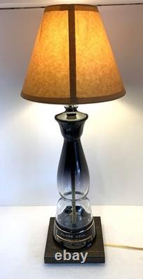 Clase Azul Gold Tequila TABLE LAMP Package with Kraft Shade LED Bulb Wood Base