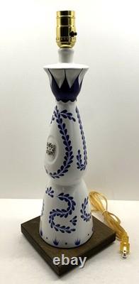 Clase Azul Reposado Tequila TABLE LAMP Package withBurlap Shade LED Bulb Wood Base
