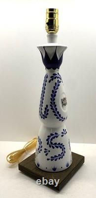 Clase Azul Reposado Tequila TABLE LAMP Package withBurlap Shade LED Bulb Wood Base