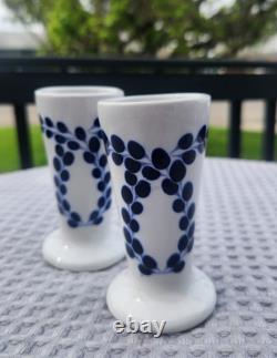Clase Azul Tequila Ceramic Hand Painted Snifter Shot Glasses Mexico Set Of 2