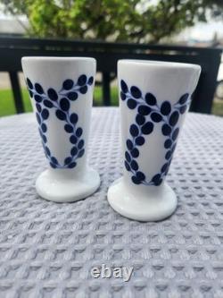 Clase Azul Tequila Ceramic Hand Painted Snifter Shot Glasses Mexico Set Of 2