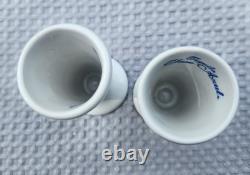 Clase Azul Tequila Ceramic Hand Painted Snifter Shot Glasses Mexico Set Of 2