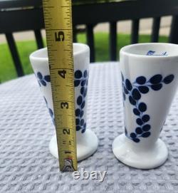 Clase Azul Tequila Ceramic Hand Painted Snifter Shot Glasses Mexico Set Of 2