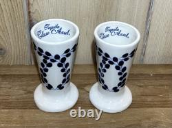 Clase Azul Tequila Set of 2 Ceramic Snifter Shot Glasses 4 Hand Painted Mexico