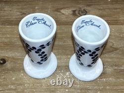 Clase Azul Tequila Set of 2 Ceramic Snifter Shot Glasses 4 Hand Painted Mexico