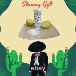 Colorful Mexican Artistry in Every Sip Hand-painted Tequila decanter & Shot