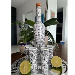 Colorful Mexican Artistry in Every Sip Hand-painted Tequila decanter & Shot