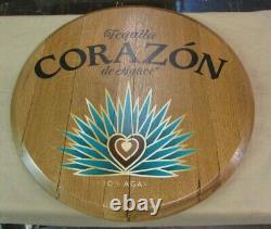 Corazon de Agave Tequila Barrel Keg Head 21 Round Wooden Sign/Wall Hanging