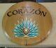 Corazon De Agave Tequila Barrel Keg Head 21 Round Wooden Sign/wall Hanging