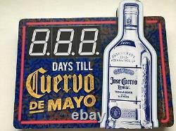 Cuervo De Mayo Countdown Lighted Tequila Bar Sign 19 X 22 PARTS/REPAIR Mancave