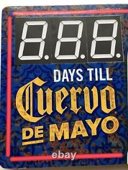Cuervo De Mayo Countdown Lighted Tequila Bar Sign 19 X 22 PARTS/REPAIR Mancave