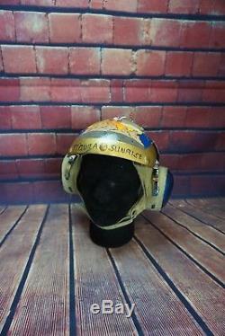 Custom Painted USN Cranial Tequila Sunrise/Defiance Mouse Vietnam Era Helmet