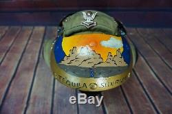 Custom Painted USN Cranial Tequila Sunrise/Defiance Mouse Vietnam Era Helmet