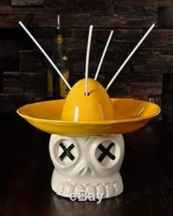 Dia de los Muertos Day of the Dead Mexican Fiesta Tequila, Rum Skull Tiki Bowl