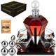 Diamond Whiskey Decanter Sets For Men With Chillball &tray, Whiskey Decanter
