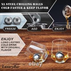 Diamond Whiskey Decanter Sets for Men with ChillBall &Tray, Whiskey Decanter