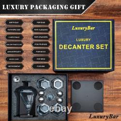 Diamond Whiskey Decanter Sets for Men with ChillBall &Tray, Whiskey Decanter
