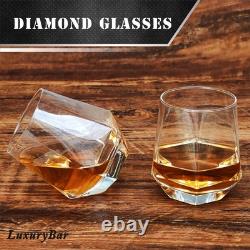 Diamond Whiskey Decanter Sets for Men with ChillBall &Tray, Whiskey Decanter
