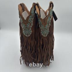 Dingo Tequila Fringe Southwest Sunrise Snip Toe Cowboy Womens Brown Sz 11M NIB