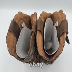 Dingo Tequila Fringe Southwest Sunrise Snip Toe Cowboy Womens Brown Sz 11M NIB
