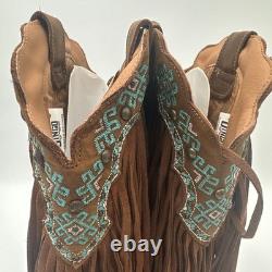 Dingo Tequila Fringe Southwest Sunrise Snip Toe Cowboy Womens Brown Sz 11M NIB Dingo Tequila Fringe Southwest Sunrise Snip Toe Cowboy Womens Brown Sz 11M NIB