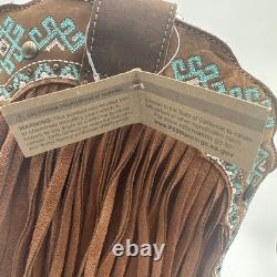 Dingo Tequila Fringe Southwest Sunrise Snip Toe Cowboy Womens Brown Sz 11M NIB
