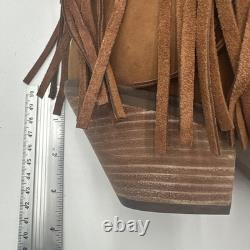 Dingo Tequila Fringe Southwest Sunrise Snip Toe Cowboy Womens Brown Sz 11M NIB