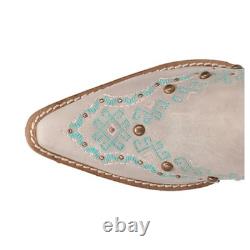 Dingo Tequila Fringe Southwest Sunrise Snip Toe Pull On Womens Off White Casual