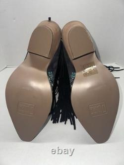 Dingo Tequila Fringe Southwest Sunrise Snip Toe Womens Black Casual Boot 11 M