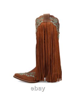 Dingo Western Boots Womens Tequila Sunrise Fringe Suede Leather DI2225
