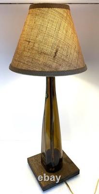 Don Julio 1942 Tequila TABLE LAMP Package with Burlap Shade LED Bulb & Wood Base